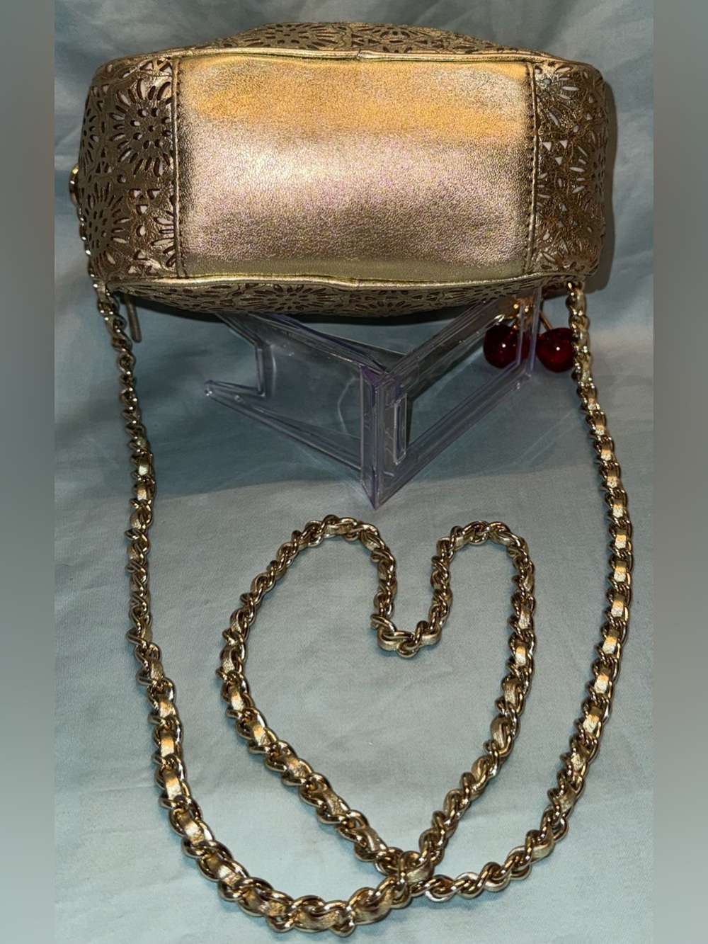 KATE SPADE NEW YORK LAURA LEE GARDEN GROVE GOLD SHOULDER BAG - Picture 8 of 12